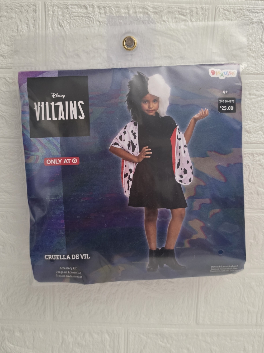 Disney Villains Cruella de Vil Kids Costume Accessory Kit - Black & White